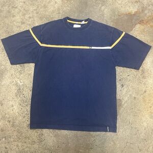 Y2K Point Zero T-shirt Men’s Extra Large Navy Striped Skater Streetwear Grunge